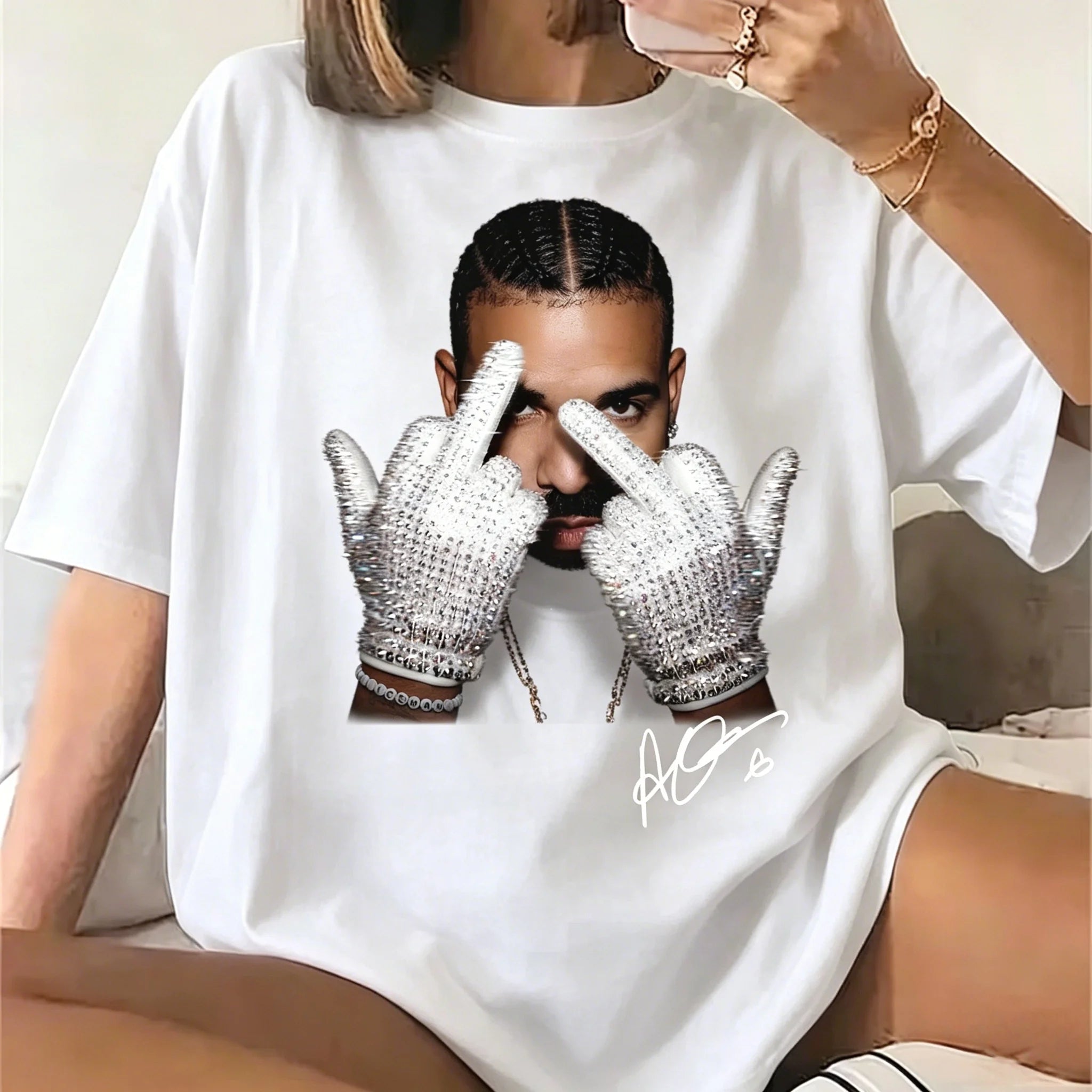 Drake Middle Finger Shirt Y2K Style